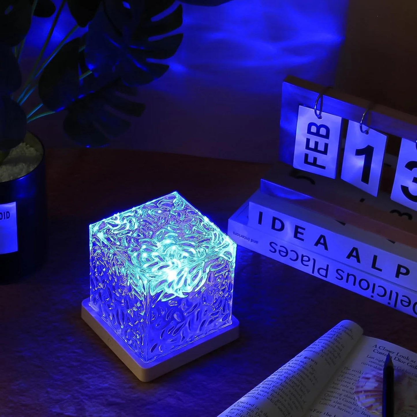 Ripple Cube | 16 colour LED crystal lamp | Ocean Wave Projector Lamp