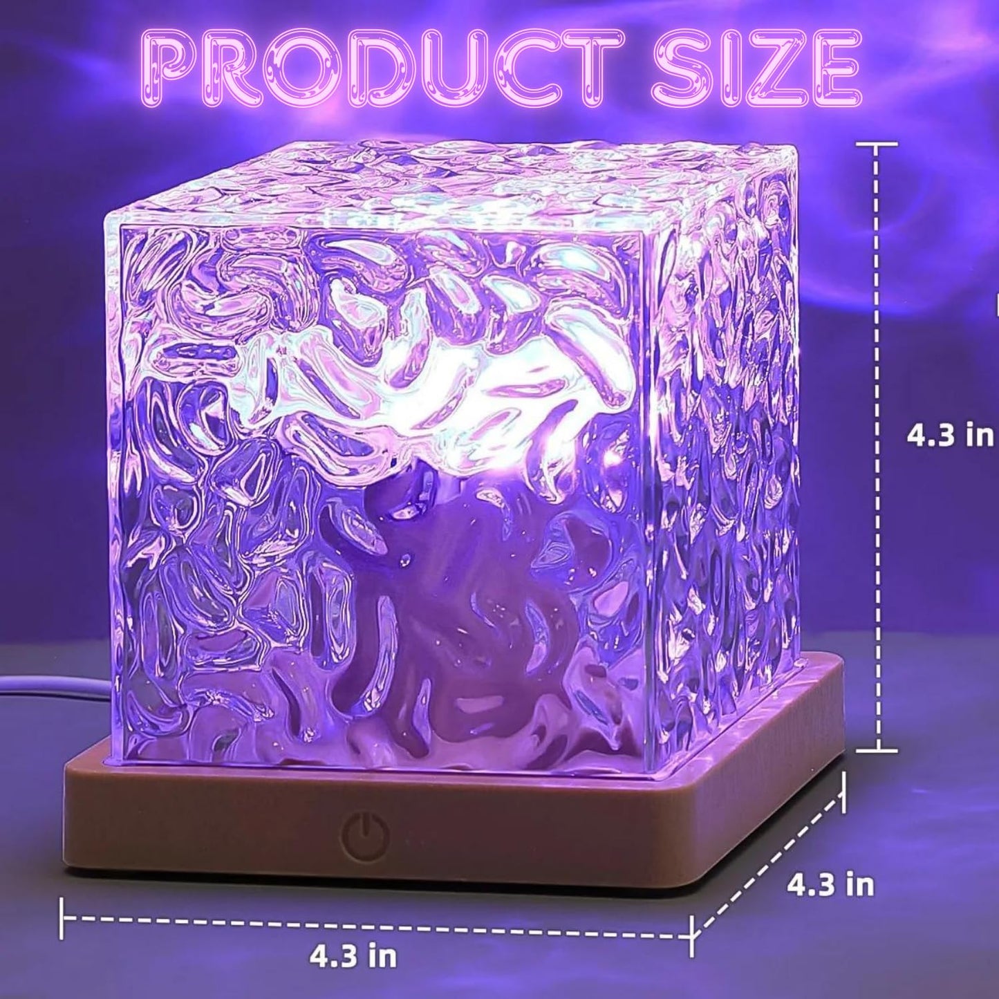 Ripple Cube | 16 colour LED crystal lamp | Ocean Wave Projector Lamp