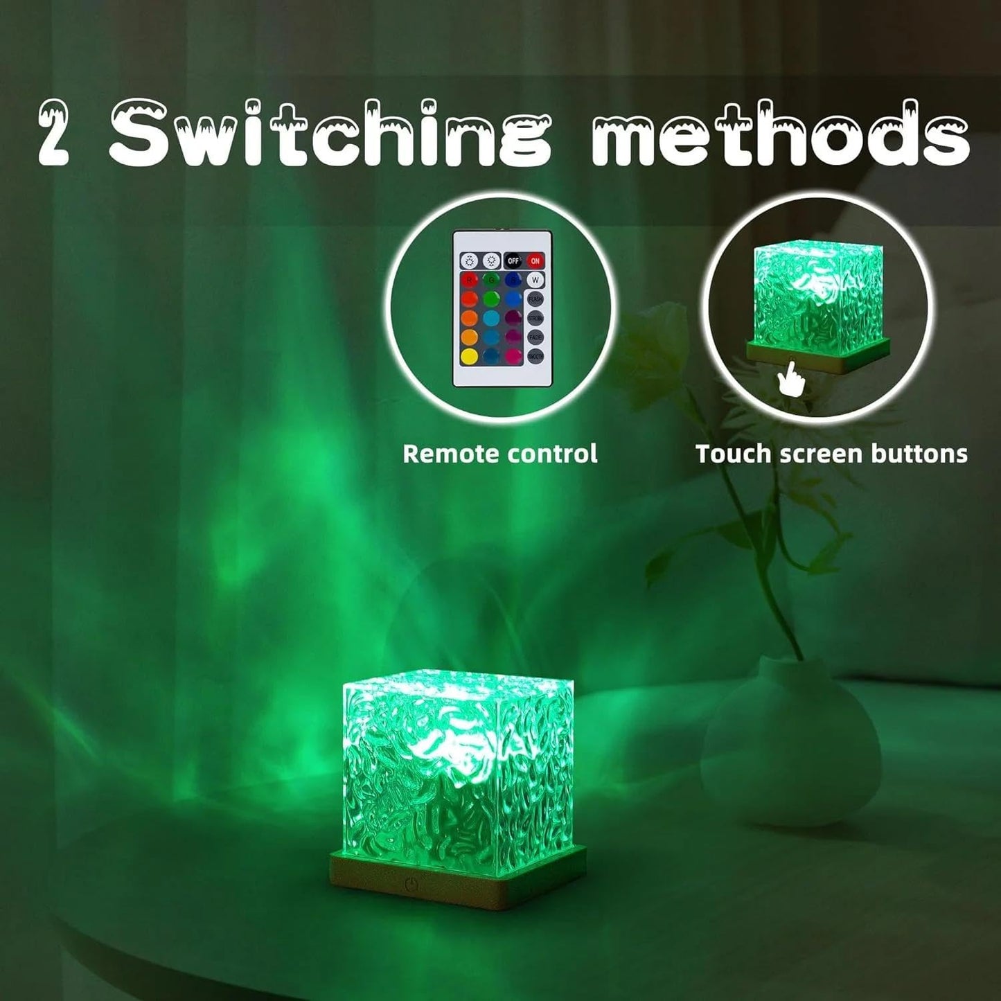 Ripple Cube | 16 colour LED crystal lamp | Ocean Wave Projector Lamp