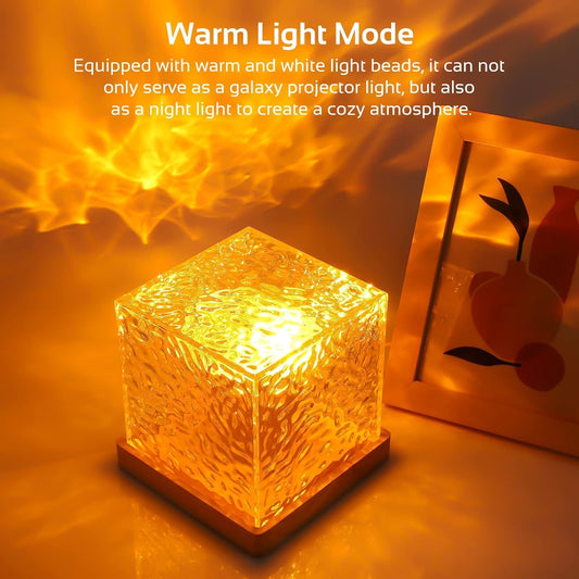 Ripple Cube | 16 colour LED crystal lamp | Ocean Wave Projector Lamp
