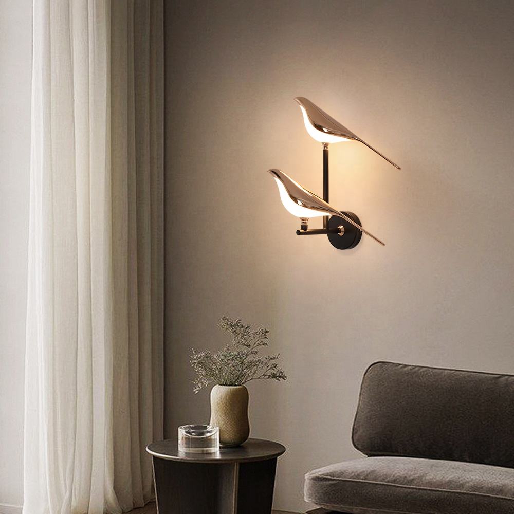Perch Wall Lamp | Two bird LED Sconce